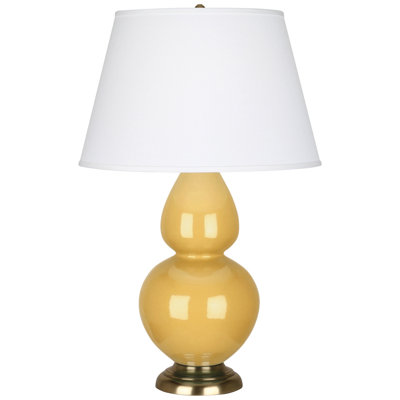 Table Lamp Robert Abbey Base Triple Gourd Glazed Ceramic and Lucite